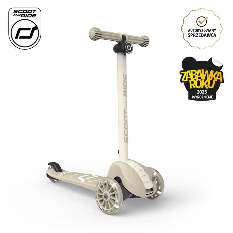 Highwaykick 3S Hulajnoga z systemem sterowania 2w1 i kółkami LED składana 3+ Ash / Scootandride