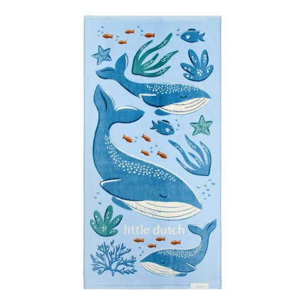 Ręcznik plażowy Ocean World Blue 60x120 cm / Little Dutch