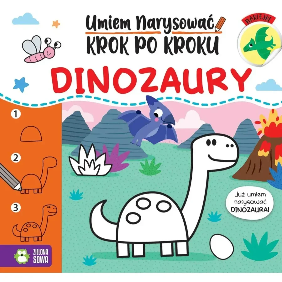 Dinozaury. Umiem narysować krok po kroku / Wydawnictwo Zielona Sowa