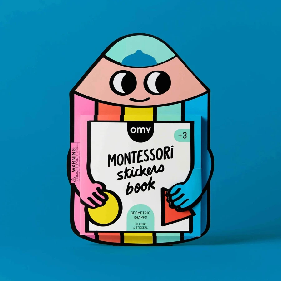 Książeczka Montessori z naklejkami FIGURY I KSZTAŁTY / OMY