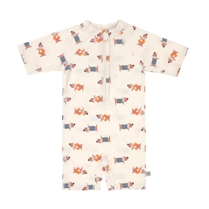Kombinezon do pływania z krótkim rękawem UV60 Beach Dog - Orange, dark sea / Lassig