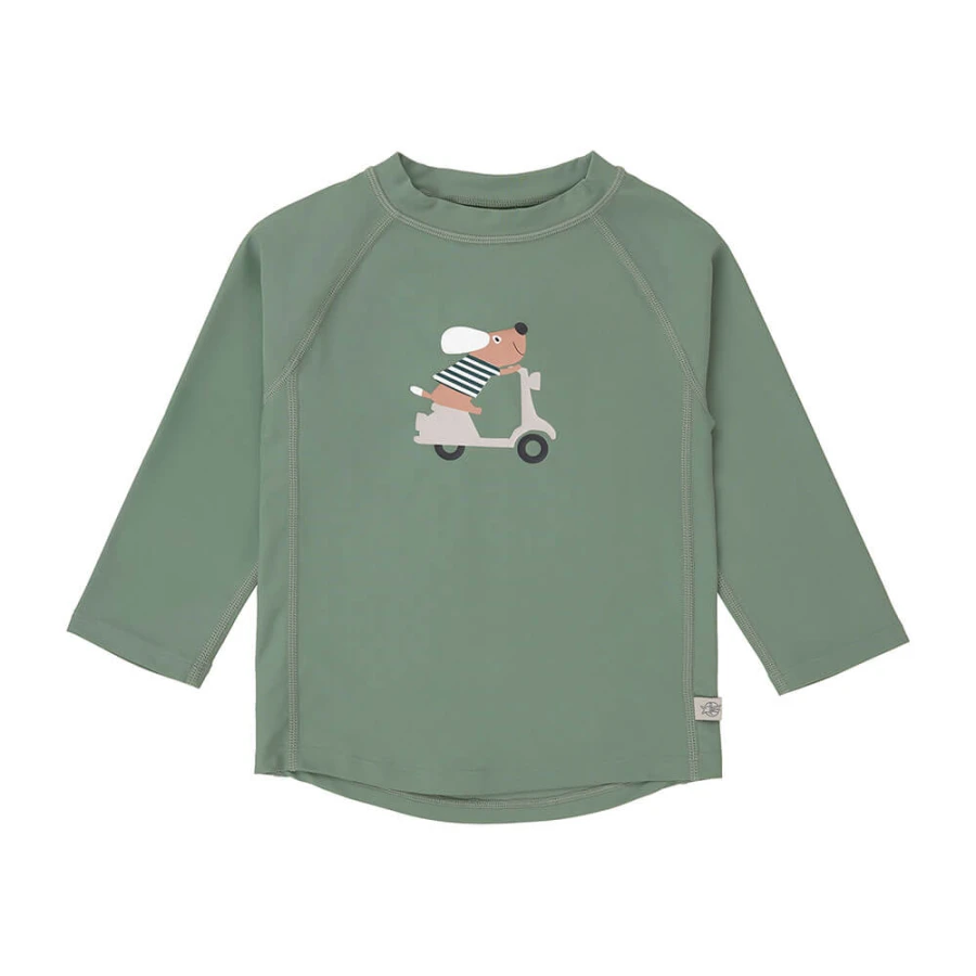 Koszulka do pływania z długim rękawem przeciwsłoneczna UV60 Splash & Fun Scooter Dog - green / Lassig