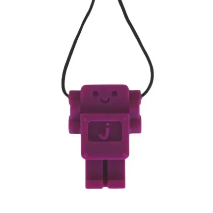 Gryzak terapeutyczny, antystresowy naszyjnik MEDIUM Robot - Purple Grape / Jellystone