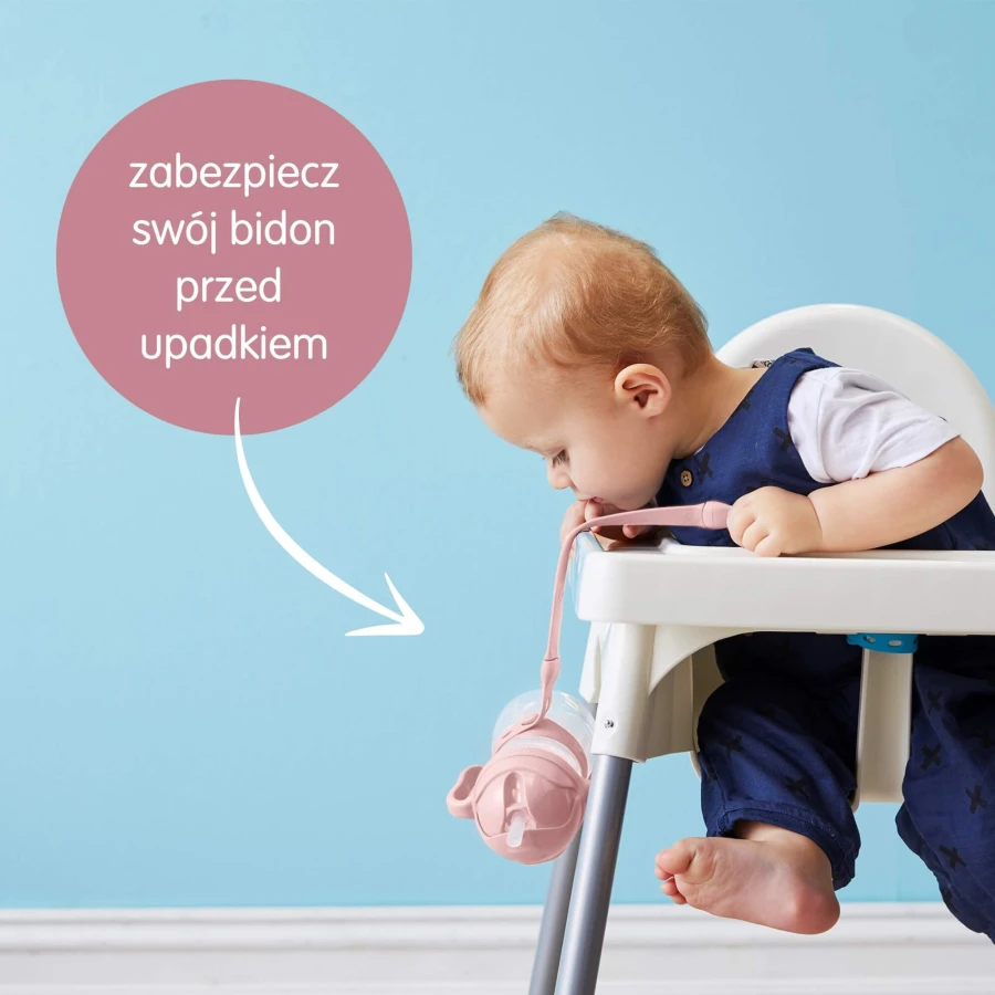 Zestaw na start 3w1, bidon 240ml Borówkowy, smycz Ocean breeze, zapasowe słomki / b.box
