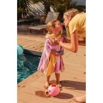 Dwustronne poncho kąpielowe dla dzieci Banana Pink / QUUT