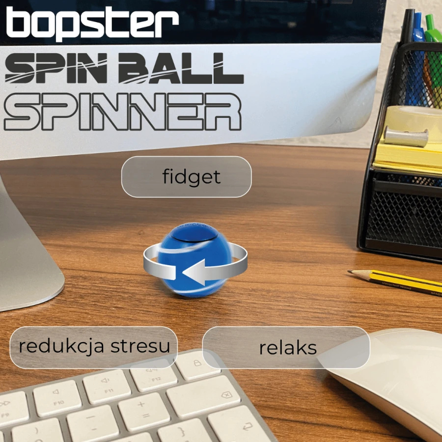Fidget Spinner, Spin Ball - Wielokolorowy, Metaliczny / Bopster