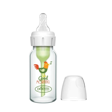 Butelka do karmienia niemowląt Options+ szkło - kogut, 120ml /  Dr Brown's