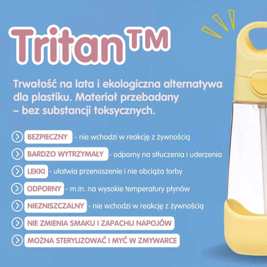 Tritanowa butelka ze słomką Night Vision / b.box