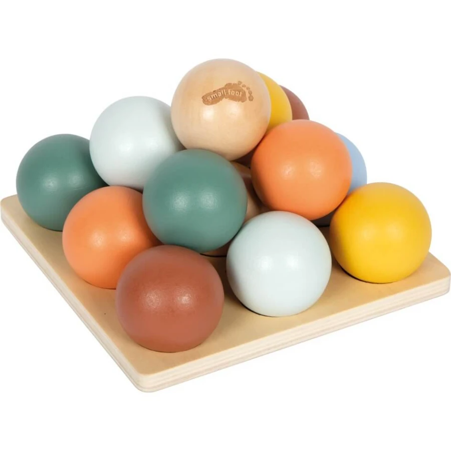 Edukacyjny sorter Montessori z drewnianymi kulkami i planszą / Small Foot