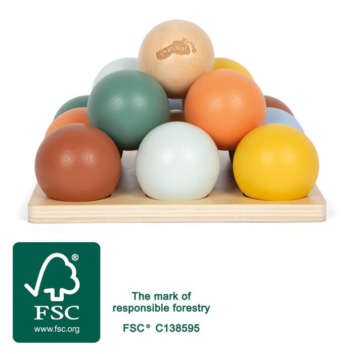 Edukacyjny sorter Montessori z drewnianymi kulkami i planszą / Small Foot