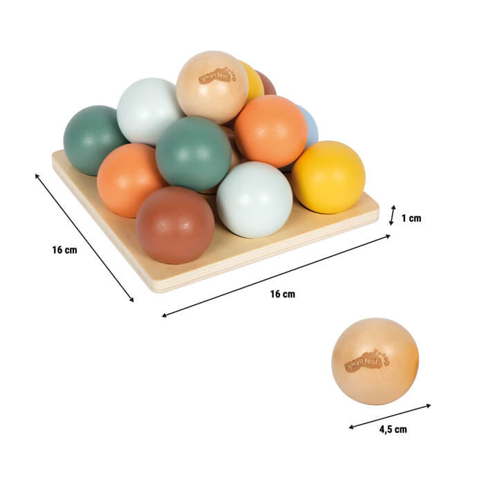 Edukacyjny sorter Montessori z drewnianymi kulkami i planszą / Small Foot