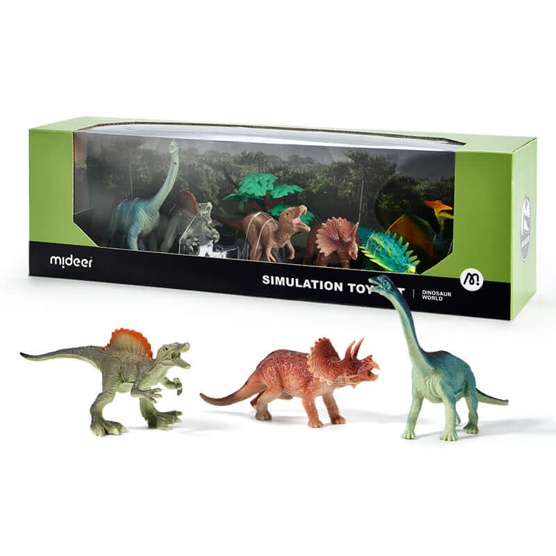 Zestaw 6 figurek i drzewo - Świat Dinozaurów / mideer