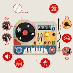 Interaktywna tablica muzyczna Mały DJ, 36m+ / TOPBRIGHT