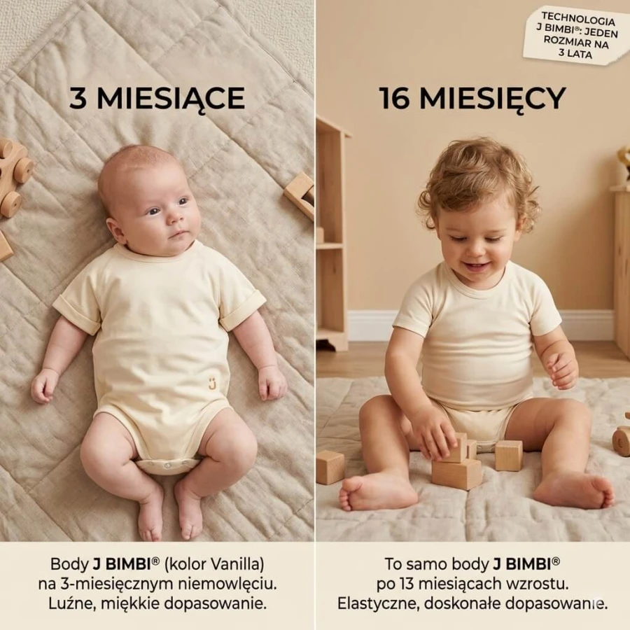 Body rosnące Bamboo 4Season 0-36m vanilla / Zaffiro