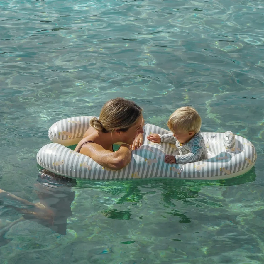 Pływający fotelik dla niemowląt Duck Sage Stripe / Sunny Life
