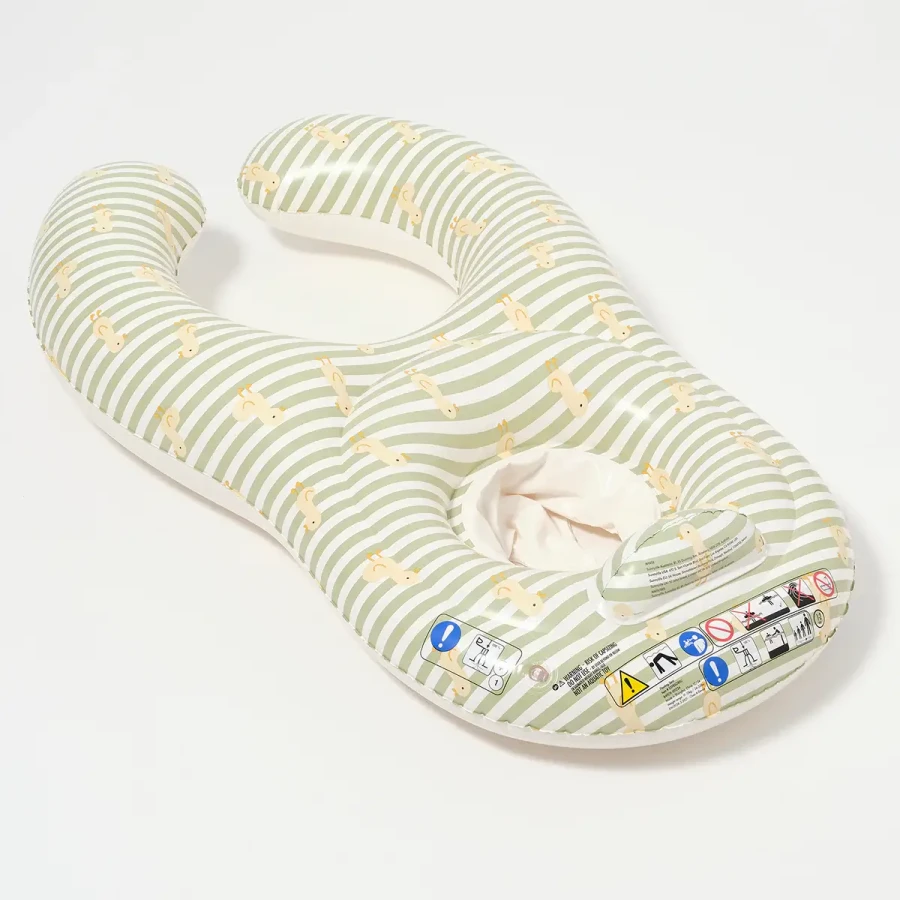 Pływający fotelik dla niemowląt Duck Sage Stripe / Sunny Life
