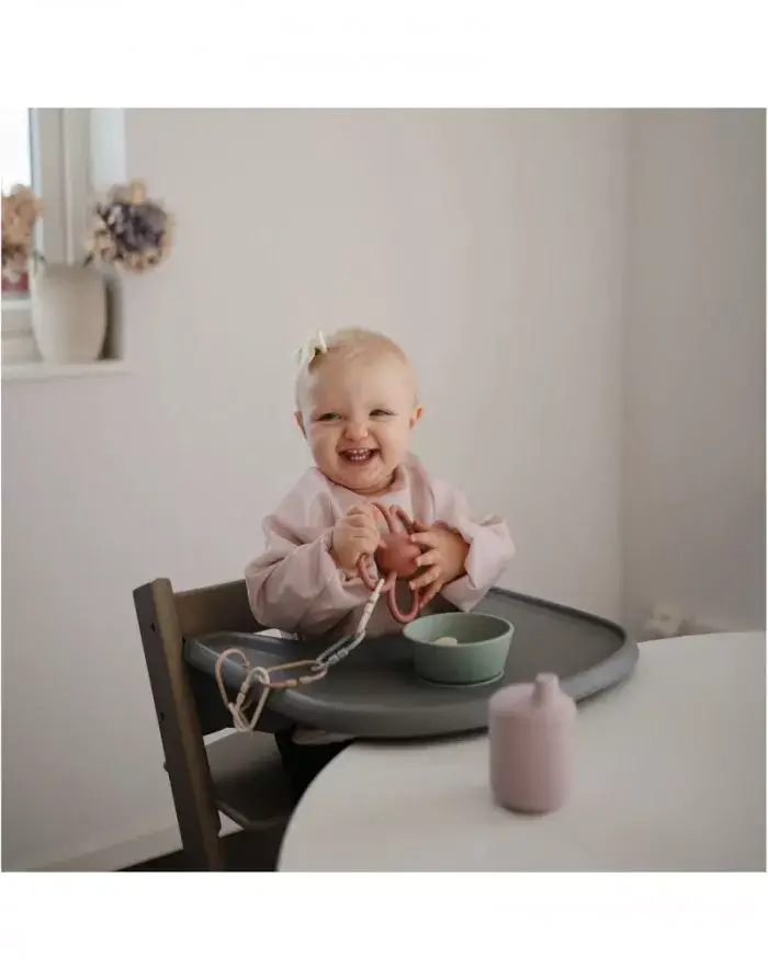 Śliniak z długim rękawem - Blush / Mushie