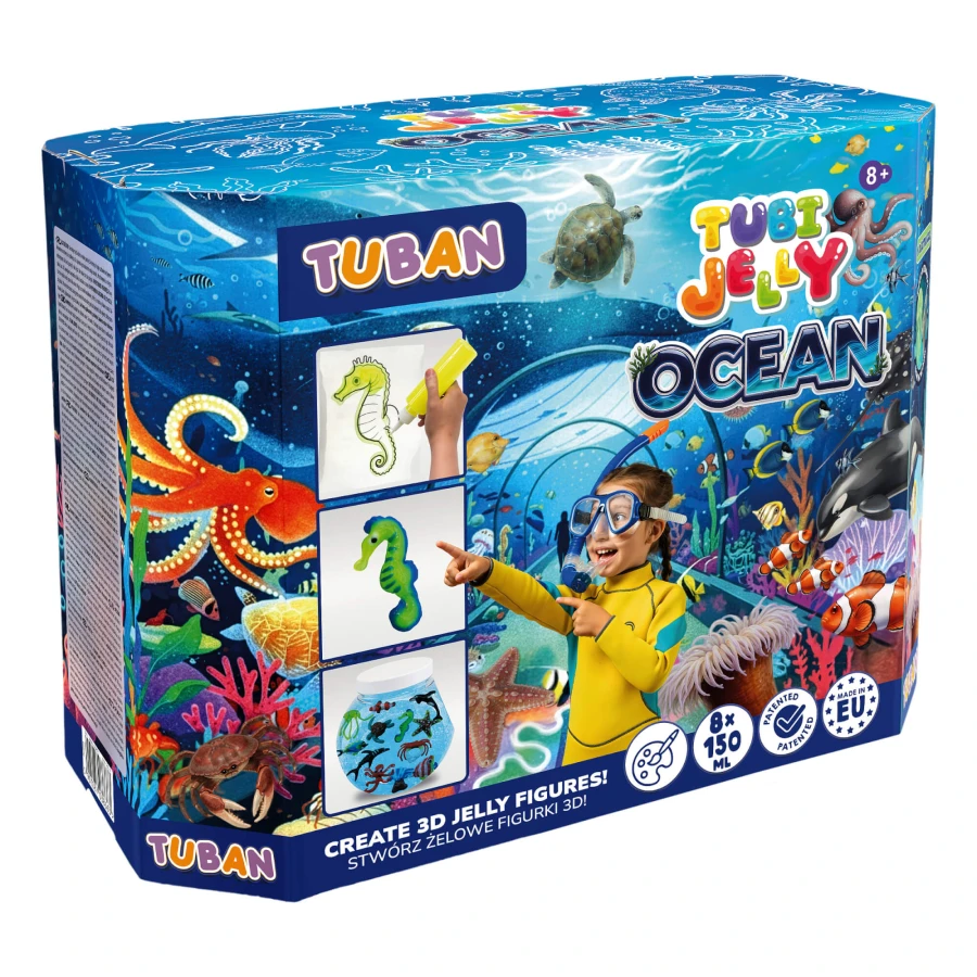 Zestaw Tubi Jelly 8 kolorów + duże akwarium - ocean  / Tuban