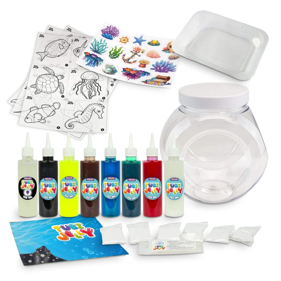 Zestaw Tubi Jelly 8 kolorów + duże akwarium - ocean  / Tuban