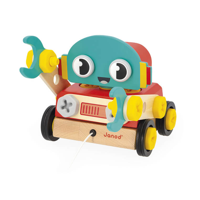 Drewniany robot do skręcania i ciągnięcia Brico ‘Kids 2+ / Janod