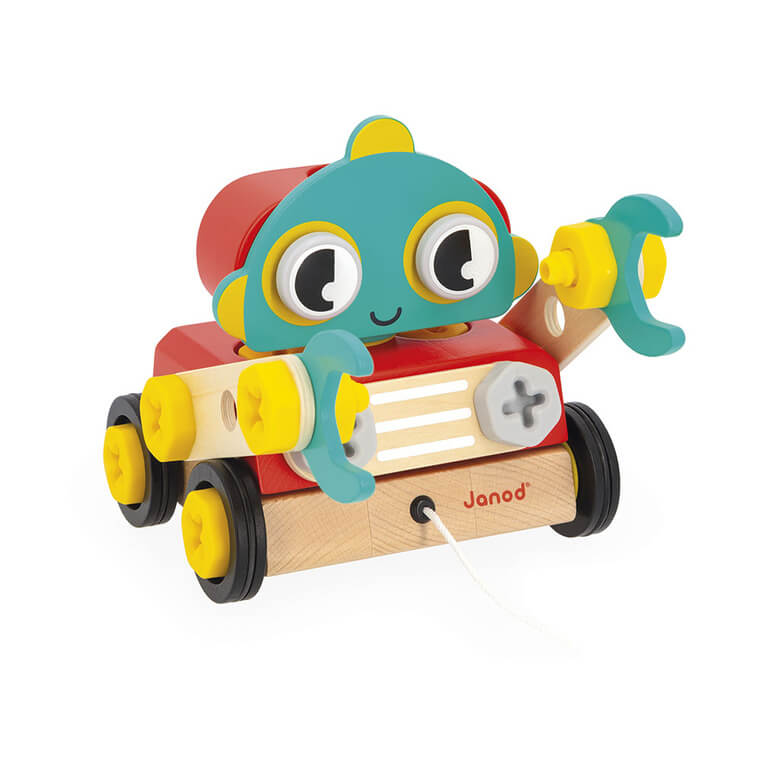 Drewniany robot do skręcania i ciągnięcia Brico ‘Kids 2+ / Janod