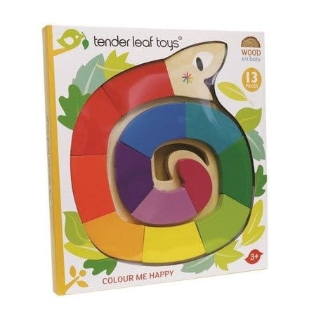 Drewniana zabawka - Kolorowy wąż, kolory i kształty / Tender Leaf Toys