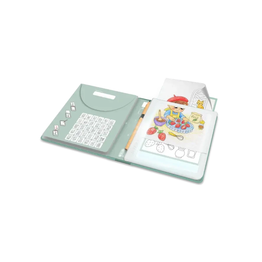 Tablet graficzny z szablonami do rysowania KIDYDRAW-PAD - Food around the world / Kidywolf