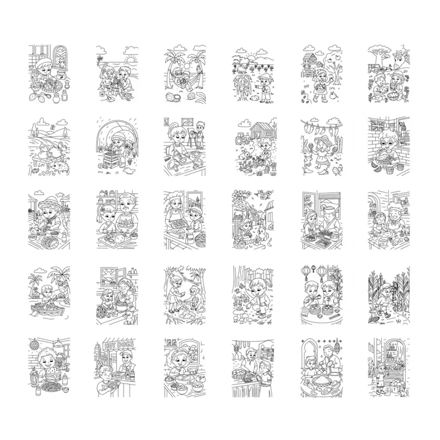 Tablet graficzny z szablonami do rysowania KIDYDRAW-PAD - Food around the world / Kidywolf
