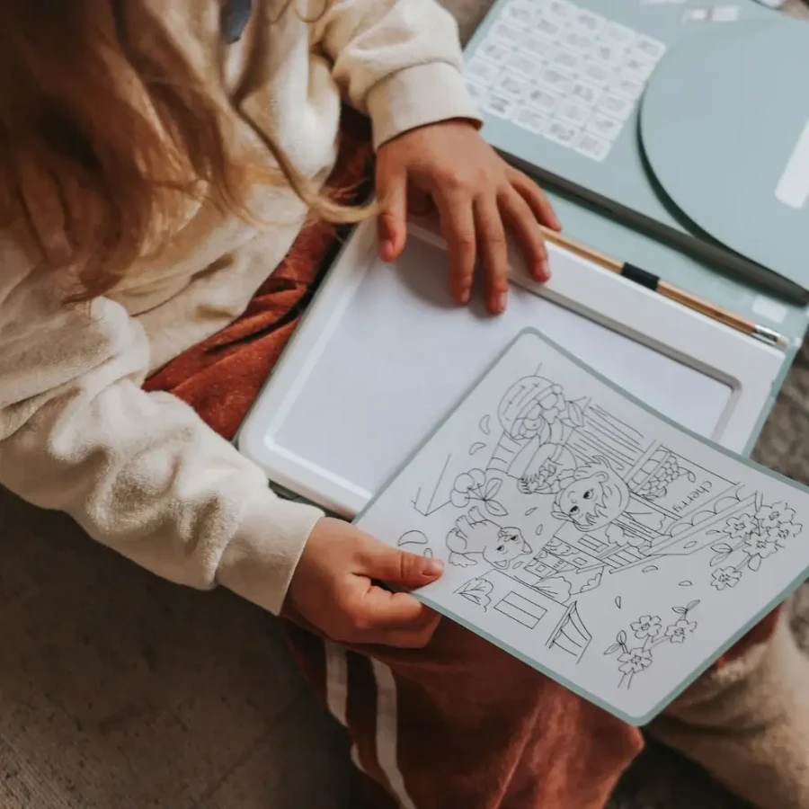 Tablet graficzny z szablonami do rysowania KIDYDRAW-PAD - Food around the world / Kidywolf