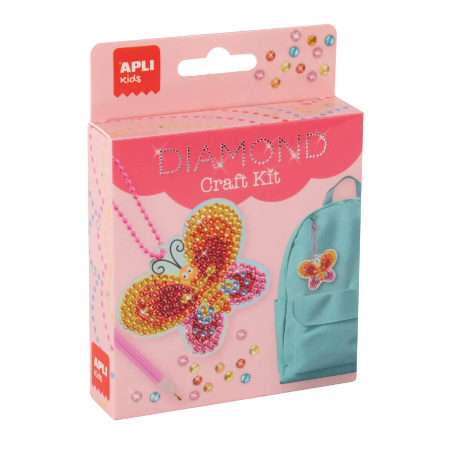 Zestaw do robienia diamentowych breloczków DIY - Motyl / Apli Kids