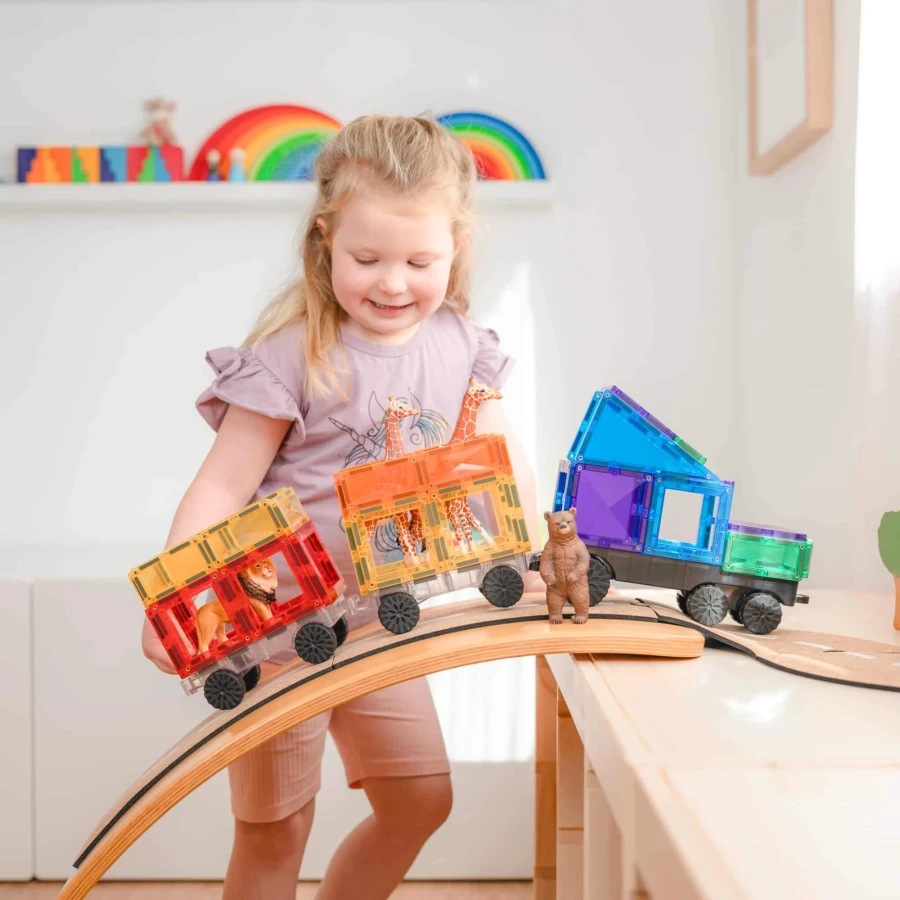 Klocki magnetyczne Rainbow Transport Pack 50 el. / Connetix