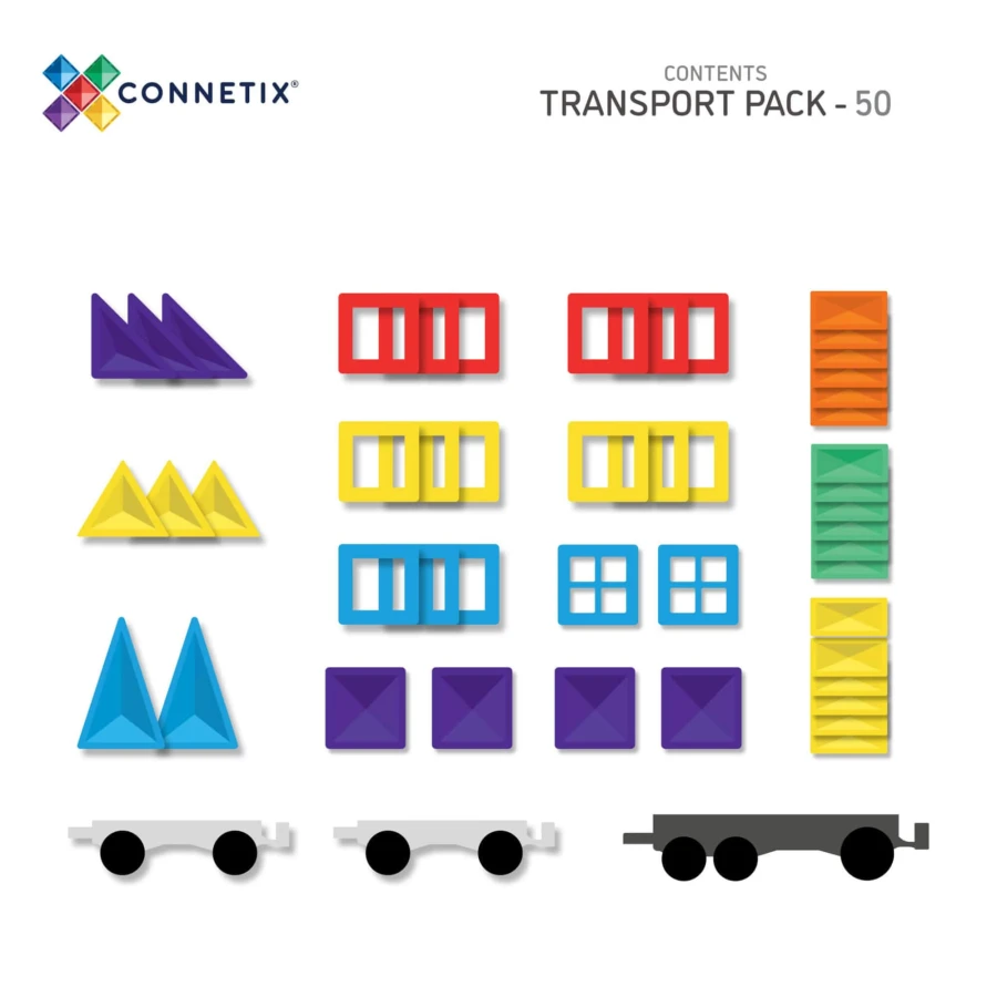 Klocki magnetyczne Rainbow Transport Pack 50 el. / Connetix
