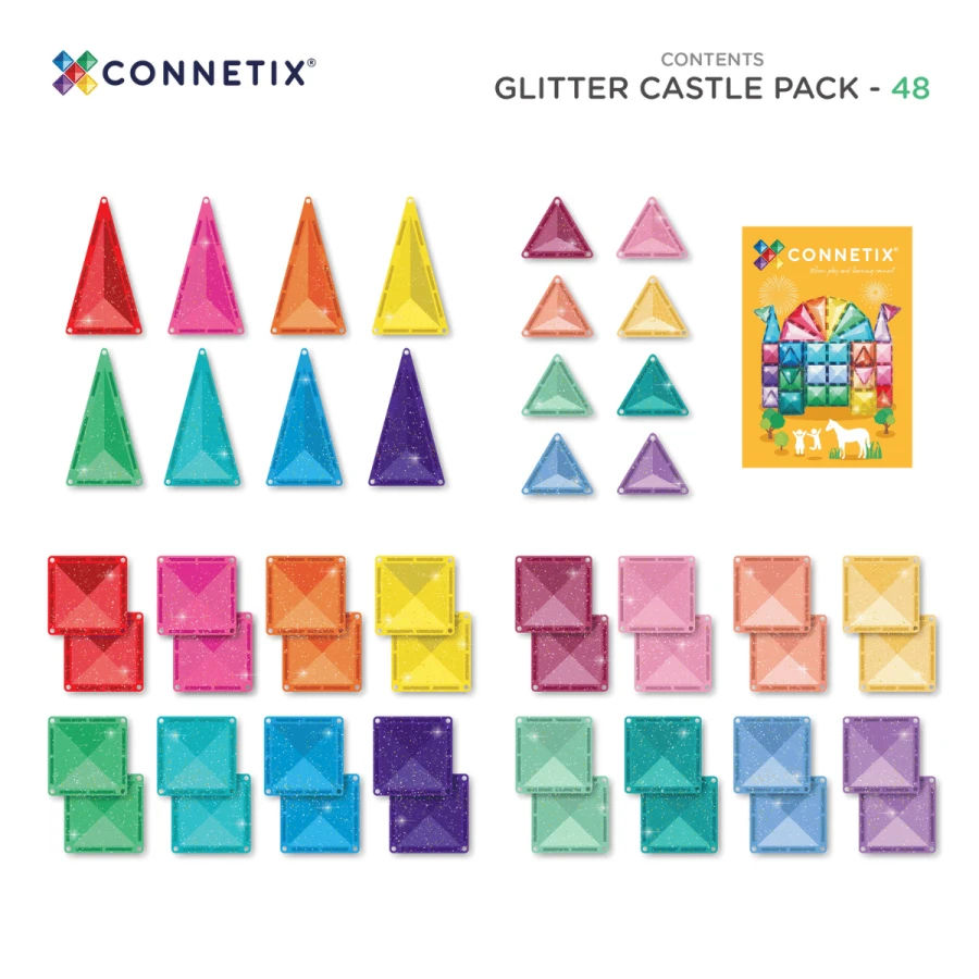 Klocki magnetyczne Klocki magnetyczne Glitter Castle Pack 48 el. / Connetix