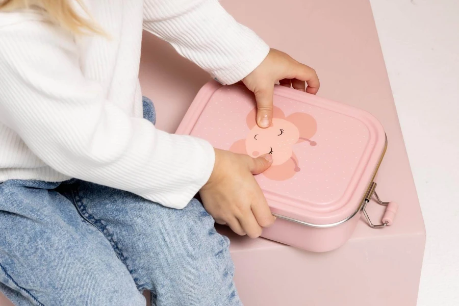 Mały stalowy lunchbox - Motyl / Trixie