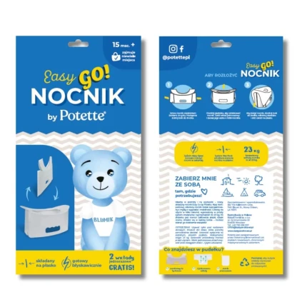 Nocnik turystyczny składany EasyGo, jasnoszary / Potette Plus