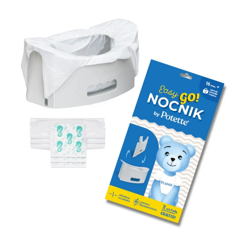 Nocnik turystyczny składany EasyGo, jasnoszary / Potette Plus