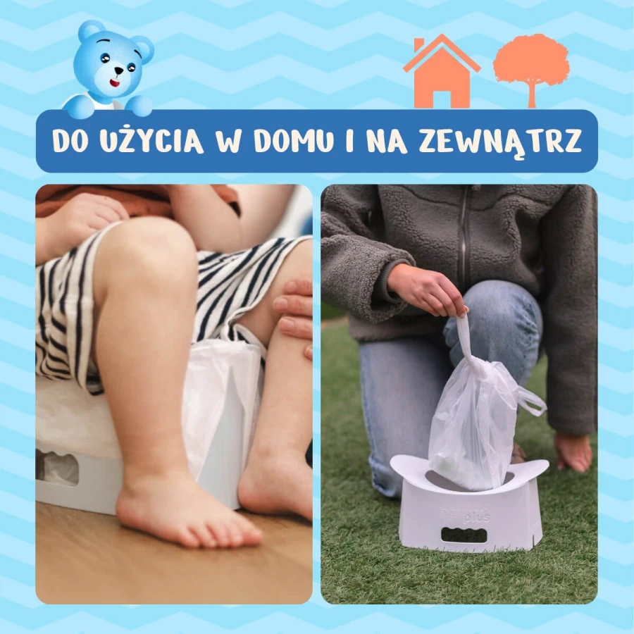 Nocnik turystyczny składany EasyGo, jasnoszary / Potette Plus