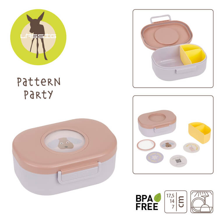Lunchbox Style & Snack z przegródkami Pattern Party - rose, lilac / Lassig