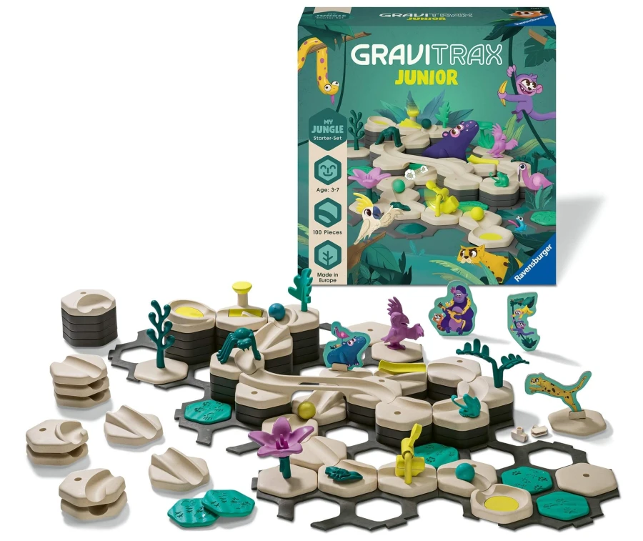 GraviTrax JUNIOR. Zestaw Startowy L - Dżungla, 100 el. / Ravensburger