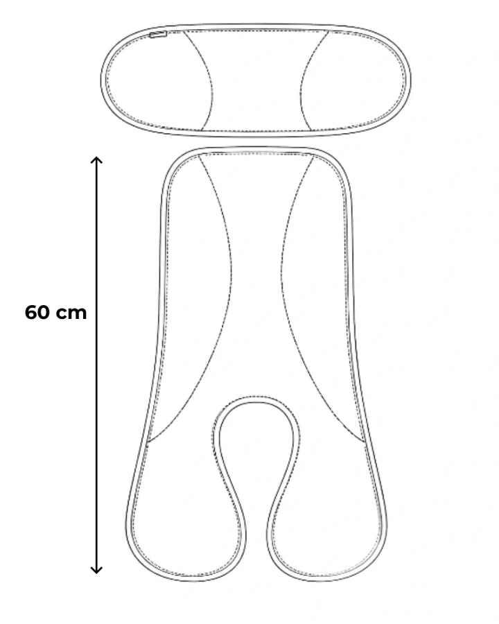 Dwuczęściowa wełniana wkładka termoregulacyjna MIDI merino do fotelika do 105 cm DENIM / Patulove