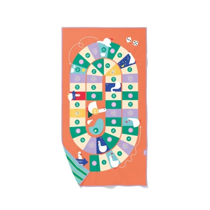 Dwustronny ręcznik plażowy PlayTowels - Game of the goose / QUUT