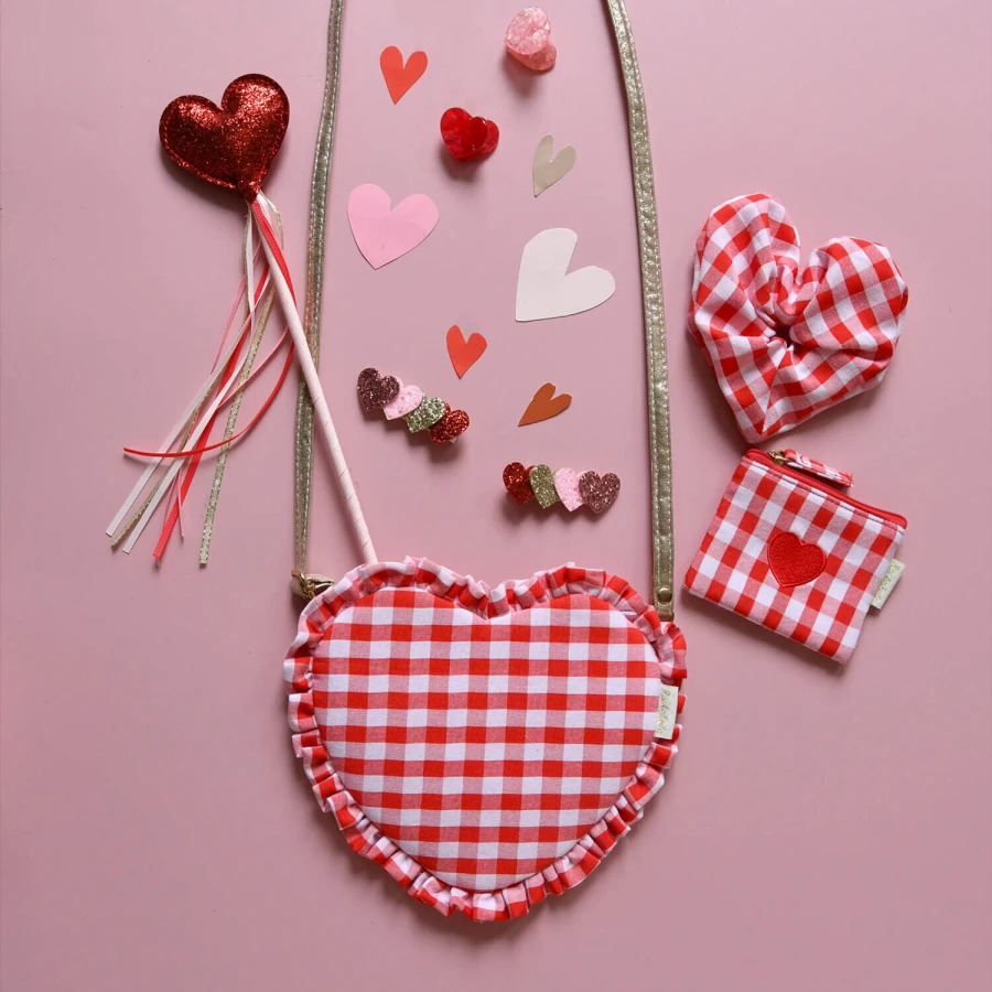 Torebka Gingham Ruffle Love Heart / Rockahula Kids
