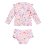 Koszulka kąpielowa z długim rękawem i spodenkami UPF 40 - Dreamy Mermaid / Little Dutch
