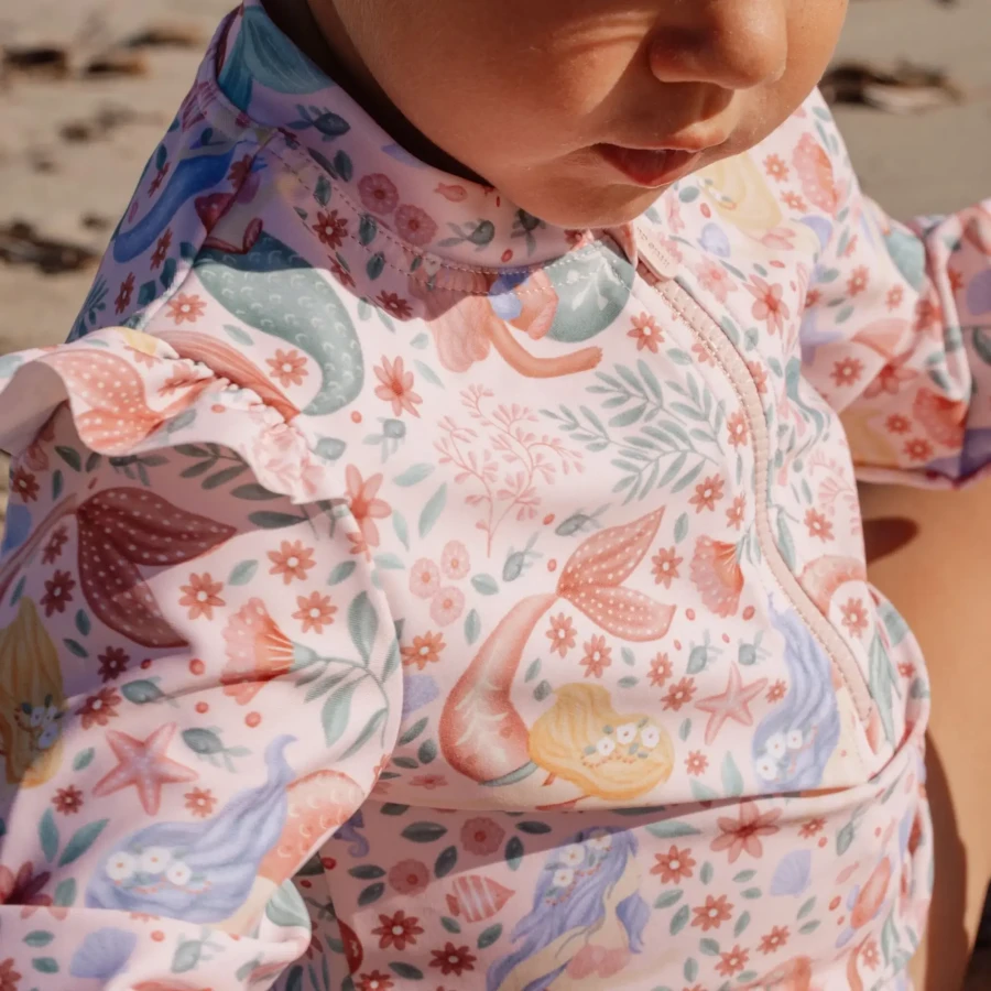 Koszulka kąpielowa z długim rękawem i spodenkami UPF 40 - Dreamy Mermaid / Little Dutch
