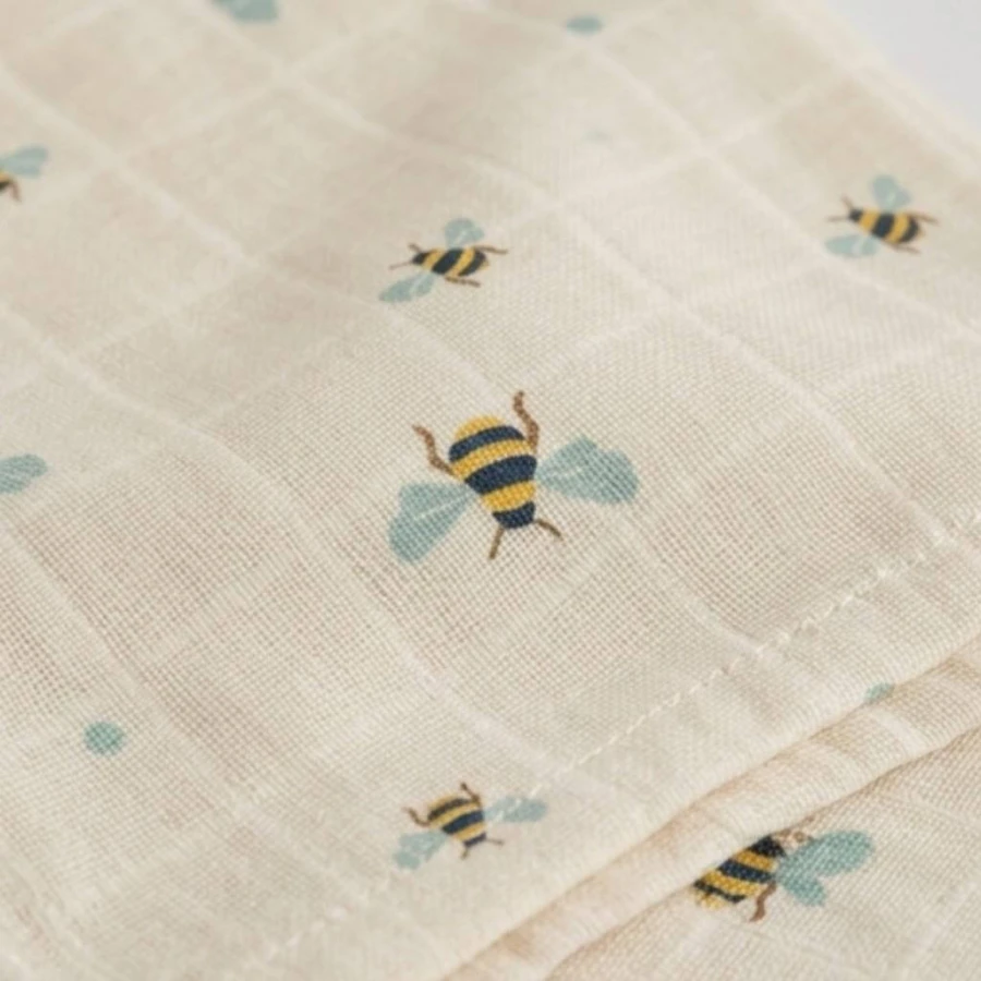 Muślinowe pieluszki 70x70 cm, 6szt. - Honeybee / Vanilla Copenhagen