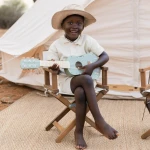 Drewniana gitara zielona Safari Friends FSC / Little Dutch