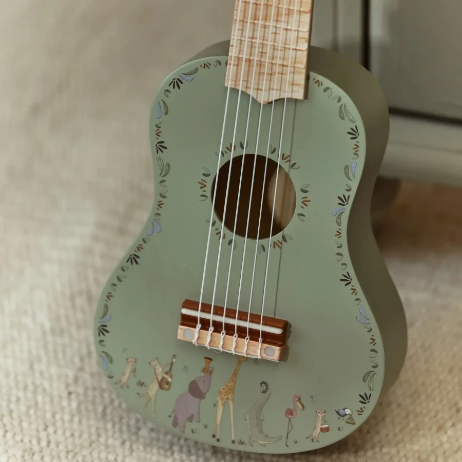 Drewniana gitara zielona Safari Friends FSC / Little Dutch