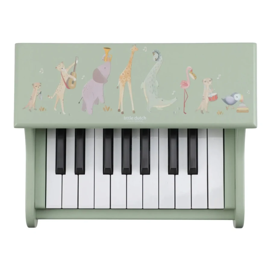 Drewniane pianino zielone Safari Friends FSC / Little Dutch