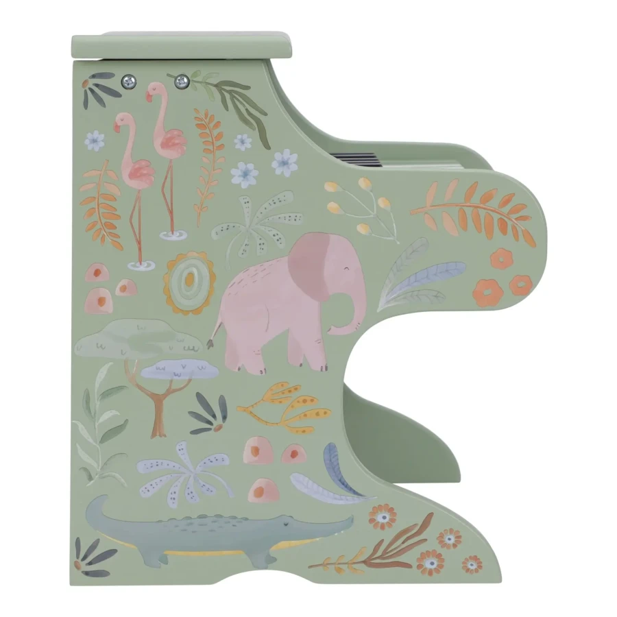 Drewniane pianino zielone Safari Friends FSC / Little Dutch