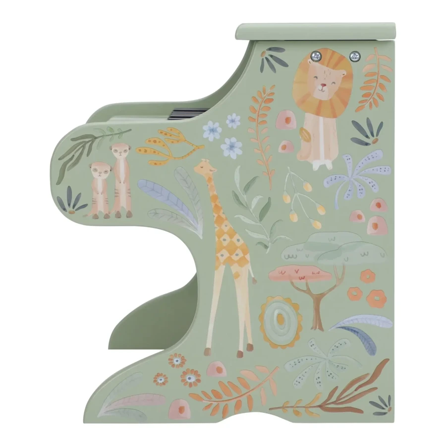 Drewniane pianino zielone Safari Friends FSC / Little Dutch